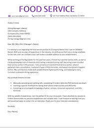 Maybe you would like to learn more about one of these? Food Service Cover Letter Sample Resume Genius