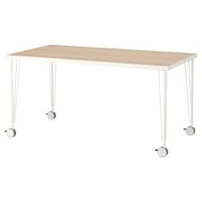 Linnmon Krille Mesa Blanco Efecto Roble Tinte Blanco Blanco 150x75 Cm Ikea Ikea Table Ikea Table Legs Ikea