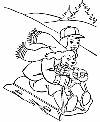 Winter Sledding Coloring Page Christmas Coloring Pages Printable Christmas Coloring Pages Coloring Pages