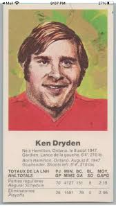 The oldest cards known for Ken Dryden, mainly one year prior to his fist  season in the NHL, it was a tournament in Sweden and the set is Swedish. I  got these