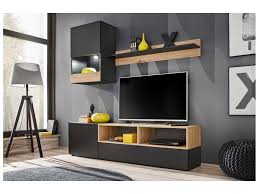 Les offres meuble salon dans les catalogues conforama. Ensemble Meuble Tv Nano Noir Mat Et Bois Artisana 175 Cm Vente De Tendance Perso Conforama