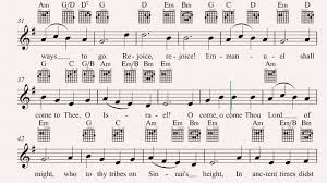 Guitar O Come O Come Emmanuel Christmas Carol Sheet Music Chords Vocals