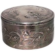 Small French Art Nouveau Embossed Silver Box Art Nouveau Silver Art Nouveau French Art