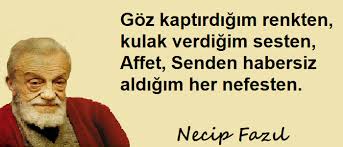 Goz Kaptirdigim Renkten Kulak Verdigim Sesten Affet Senden Habersiz Aldigim Her Nefesten Necip Fazil Renkler