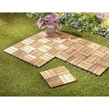 Exterior ideas cool of outdoor patio floor tiles with. The Interlocking Acacia Deck Tiles Hammacher Schlemmer Deck Tiles Outdoor Deck Tiles Patio Tiles
