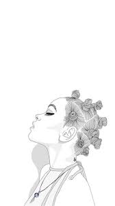 Black And White Face Drawing Outline Pin By Ciearaaaaa On Outlined Drawings African Drawings Outline Drawings Cartoon Girl Drawing