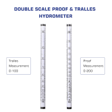 Glass Hydrometer Alcoholmeter 0 200 Proof 0 100 Tralle