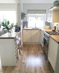 Shaker Kitchen With Narrow Breakfast Bar 2 Small Kitchen Decor Kitchen Remodel Small Kitchen Design