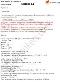 Cbse worksheets for class 7 mathematics contains all the important questions on mathematics as per ncert syllabus. Ncert Solutions For Class 7 Maths Ch 1 Integers Exercise 1 1