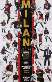 Most champions league final appearances with 8 (tied with. 2002 03 Ac Milan 21 5x33 5 Soccer Poster Team Signed By 21 With Andrea Pirlo Paolo Maldini Rui C