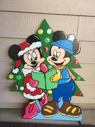 Mickey And Minnie Wood Cutout Christmas Yard Art Mickey Mouse Holiday Mickey Christmas Wood Yard Christmas Yard Art Christmas Cutouts Christmas Wood Crafts
