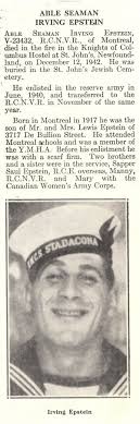 Irving Epstein, Able Seaman, RCNVR