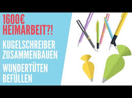 Nachfolgend werden einige beispiele über eine menge von stückzahlen die man im monat fertigen könnte aufgeführt. á… In Heimarbeit Kugelschreiber Zusammenbauen Vorsicht