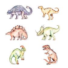 Rex as a huge, ferocious monster from the past that wants nothing more than to consume everything that lives. Small Dinosaurs Prints T Rex Styracosaurus Stegosaurus Watercolor Drawing Dino Poster Art Ma Dinosaur Drawing Smallest Dinosaur Animal Drawings