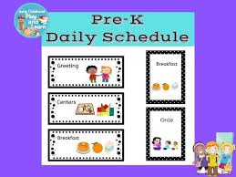 Back To School Pre K Picture Schedule