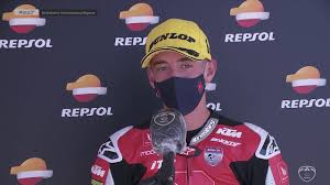 Pedro acosta no se fue de los lugares de privilegio en toda la competencia. Race Winner S Interview Pedro Acosta Spanish Portimao Fim Moto3 Junior Wch Youtube
