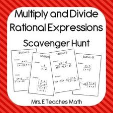 Multiply And Divide Rational Expressions Scavenger Hunt Rational Expressions Teaching Algebra Teaching Math