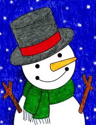 How to draw a snowman. Cute Snowman Drawing Art Projects For Kids