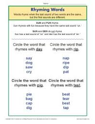 Any time can be rhyme . Rhyming Words Worksheet For Kindergarten