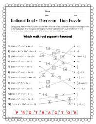 Rational Roots Theorem Line Puzzle Activity Rational Root Theorem Theorems Math Tools