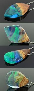 Resin Wood Pendant Northern Lights Jewelry Aurora Borealis Night Sky Pendant Aurora Necklace Nature Jewel Resin Jewelry Light Jewelry Handmade Jewelry Diy