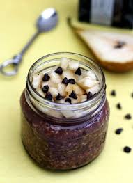 Porridge Sans Cuisson Au Chocolat Et Poire Overnight Porridge Amandine Cooking Recette De Petit Dejeuner Recette Poire Recette