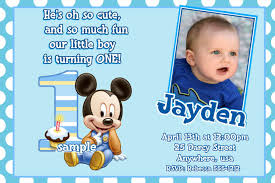 Sample Invitation Card For First Birthday Party Pin By Nicole Mcvay On Kids Birthday Party Ideas 1st Birthday Invitations Boy Mickey Mouse Birthday Invitations Birthday Invitations