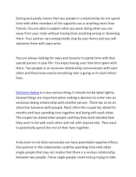 We in a relationship and then just dating advice dating vs exclusive with her mind. Do You Think Dating Is Exclusively For You