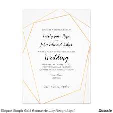 Elegant Simple Gold Geometric Frame Wedding Invitation Zazzle Com Wedding Frames Geometric Wedding Invitation Elegant Wedding Stationery