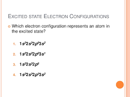 What is the electron configuration of sodium in excited state? Atomic Concepts