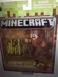 Minecraft 3 Inch Figure Steve In Leather Armour Includes steve in leather armor, wooden hoe & farmland. inch figure steve in leather armour