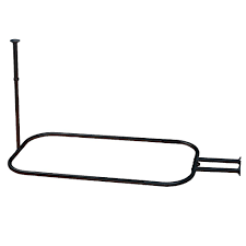 Pvc pipe becomes flexible when heated and you can form two lengths of it. Versalot Supply No Rust 58 In Aluminum Oval Rectangular Hoop Shower Rod For Claw Foot And Standalone Bathtubs In Dark Bronze Vhdhoop 1hb The Home Depot