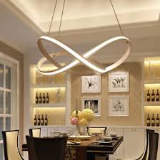 Nordic Led Pendant Light Lamp Luminaire Curved Linear Chandelier Black White Ebay