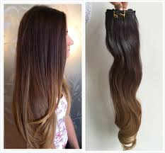 Two colors make up a dip dye; Buy 22 Inches Straight Full Head Ombre Dip Dyed Clip In Hair Extensions 6pcs Pack Col Dark Brown To Dark Blonde Dl In Cheap Price On Alibaba Com
