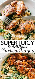 Juicy Stove Top Chicken Thighs Perfectly Golden Tender And Juicy Skinless And Chicken Thights Recipes Boneless Chicken Thigh Recipes Chicken Dinner Recipes