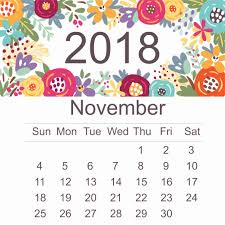 printable cute november 2018 calendar