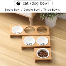 One of important from those is our pet dog's mealtime. Pet Feeder Bowl Dog Cat Bamboo Ceramic Food Water Elevated Stand Dish 1 2 3 Shopee Malaysia