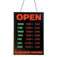 Office Supplies Open Signs Business Hours Sign Red Green