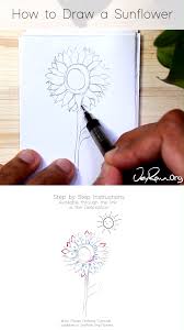 Repeat this process around the entire circle. How To Draw A Sunflower Step By Step For Beginners Beginners Draw Kranszeichnen Flower Drawing Tutorials Flower Drawing Sunflower Drawing