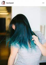 Aqua blue highlights in black brown hair. Pin On Hair