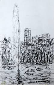 Lake Of The Casa De Campo De Madrid Drawing Landscape Drawings Casa De Campo Original Landscape