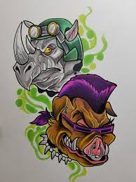 Rocksteady Bebop By Robby Galvan Teenage Mutant Ninja Turtles Art Tmnt Art Ninja Turtles Art