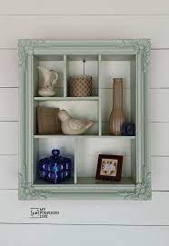 Note that this is the only shadow prop that works for android devices. Green Shadow Box Made Out Of A Picture Frame Repurposed Picture Frames Diy Display Shelf Diy Apartment Decor