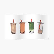 Bubble Tea Posters Redbubble Hand drawn boba tea drinks vector illustration.