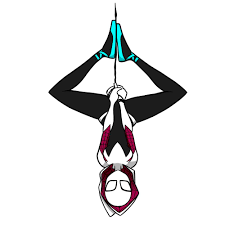 How to draw Spider-Gwen hanging on a web - SketchOk