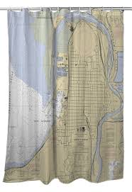 Wa Everett Wa Nautical Chart Shower Curtain Nautical