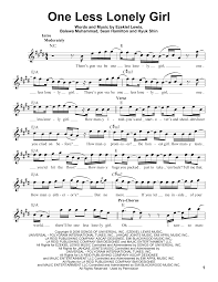 4 basic chords 22 songs on ukulele. One Less Lonely Girl Sheet Music Justin Bieber Pro Vocal
