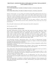 Pdf The Public Administration Compared To Public Management And Other Sciences