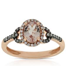 Riviera cathedral pavé diamond engagement ring. Rose Gold Morganite Diamond Ring 14k Ben Bridge Jeweler