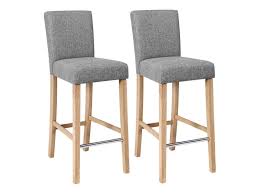 Lot De 2 Tabourets De Bar Chaise Haute Et Rembourree Surface En Lin Gris Clair Et Couleur Naturel Ldc31gyx Songm En 2020 Tabouret De Bar Tabouret De Comptoir Tabouret